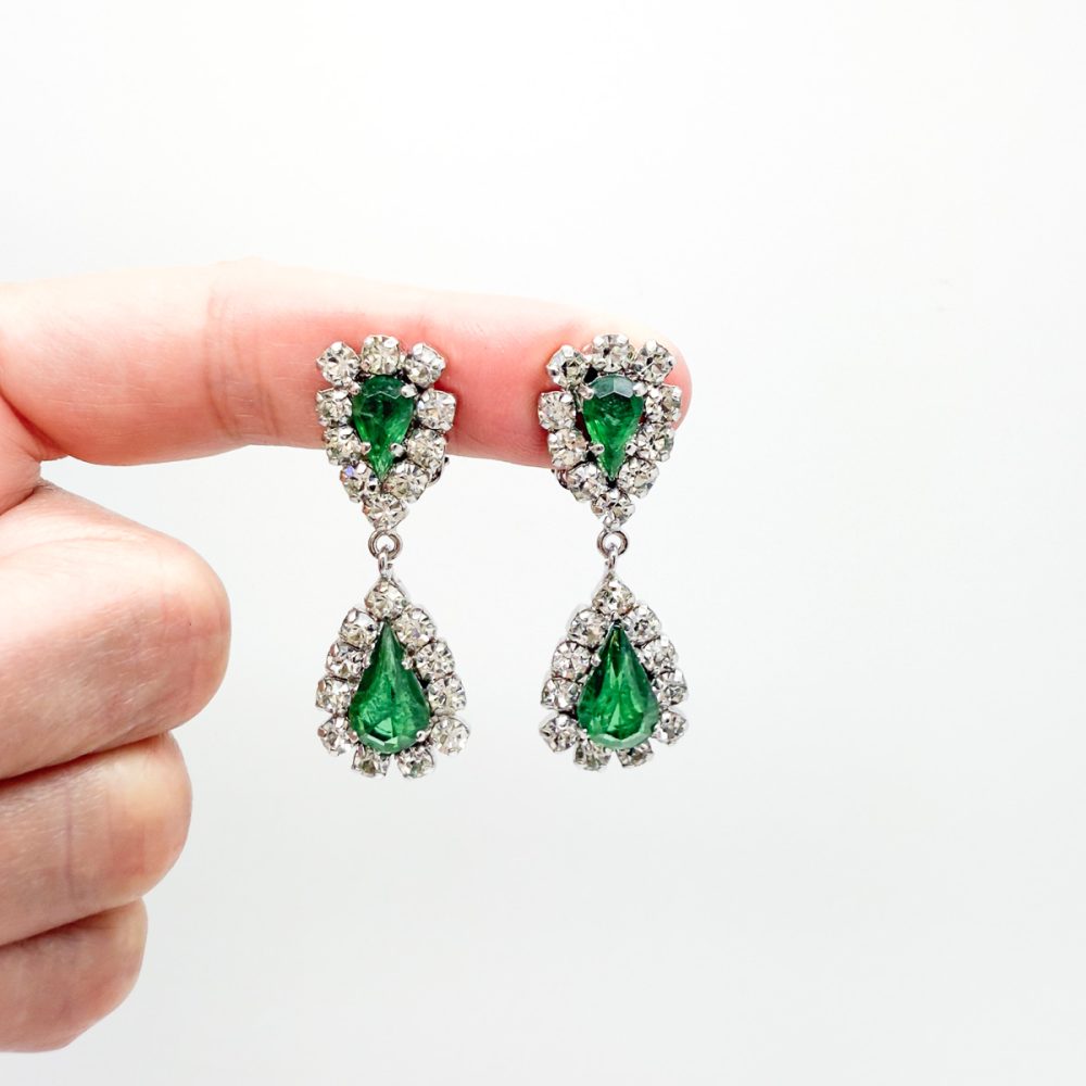Vintage Dior Emerald Drop Earrings