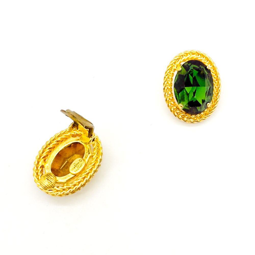 Vintage Dior Emerald Earrings