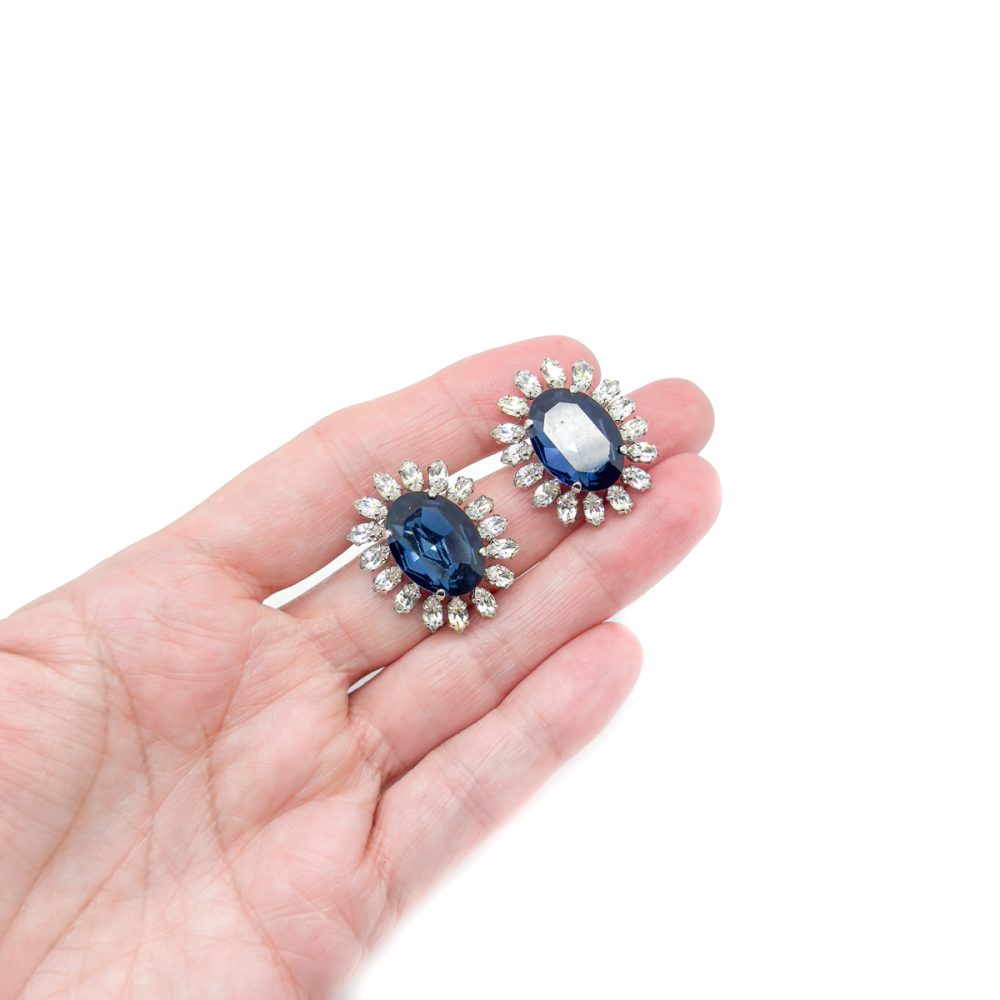 Vintage Dior Sapphire Marquise Earrings