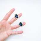 Jennifer Gibson Jewellery Vintage Dior Sapphire Paste Earrings 2092 (2) Vintage Dior Sapphire Paste Earrings