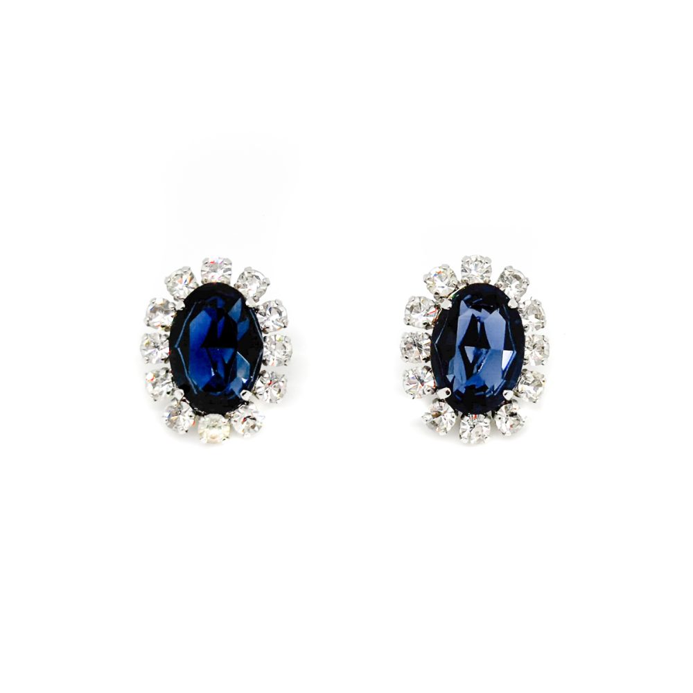 Vintage Dior Sapphire Paste Earrings