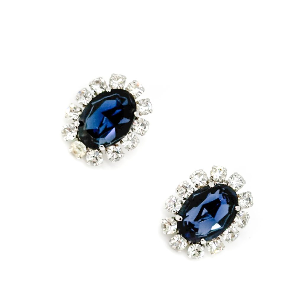 Vintage Dior Sapphire Paste Earrings