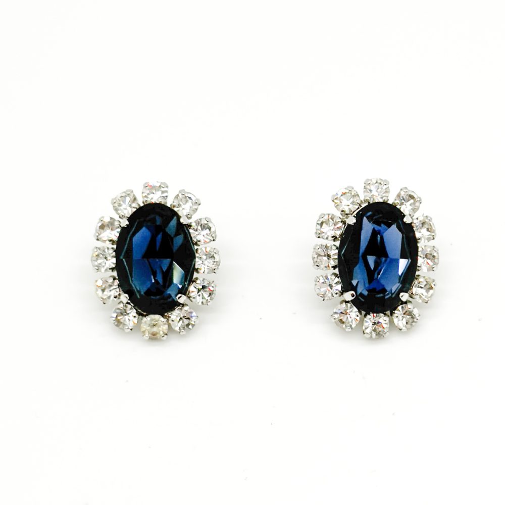 Vintage Dior Sapphire Paste Earrings
