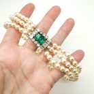 Jennifer Gibson Jewellery 2109 (1) Vintage Pearl & Emerald Paste Choker