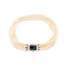 Jennifer Gibson Jewellery 2109 (5) Vintage Pearl & Emerald Paste Choker
