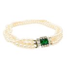 Jennifer Gibson Jewellery 2109 (6) Vintage Pearl & Emerald Paste Choker