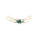 Jennifer Gibson Jewellery 2109 (8) Vintage Pearl & Emerald Paste Choker