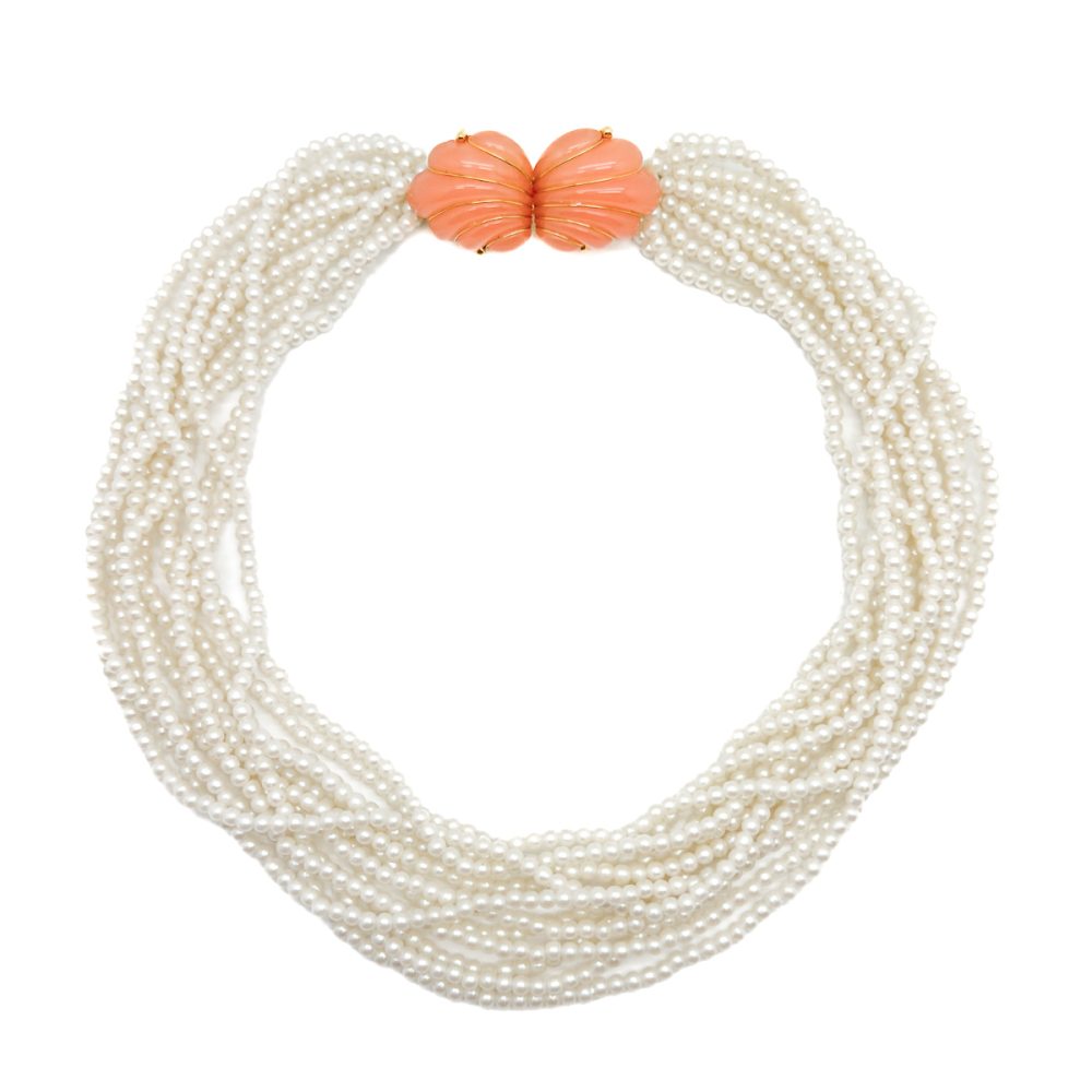 Vintage Trifari Pearl Shell Collar