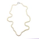 Jennifer Gibson Jewellery 2112 (1) Vintage Opera Length Pearls With Sterling O Ring 2000s