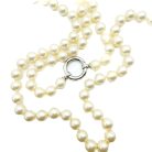 Jennifer Gibson Jewellery 2112 (3) Vintage Opera Length Pearls With Sterling O Ring 2000s