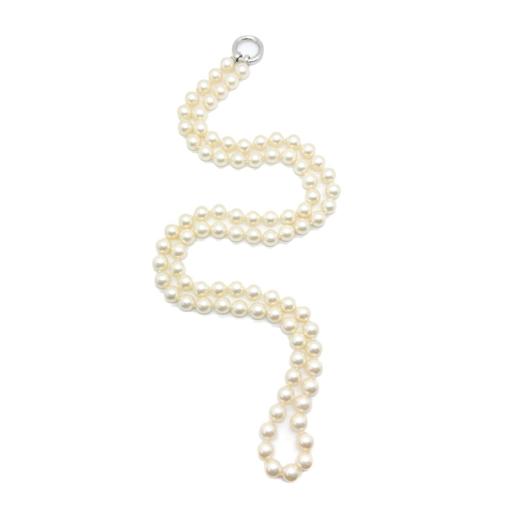 Vintage Opera Length Pearls With Sterling O Ring 2000s