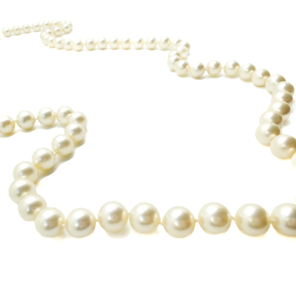 Vintage Opera Length Pearls With Sterling O Ring 2000s