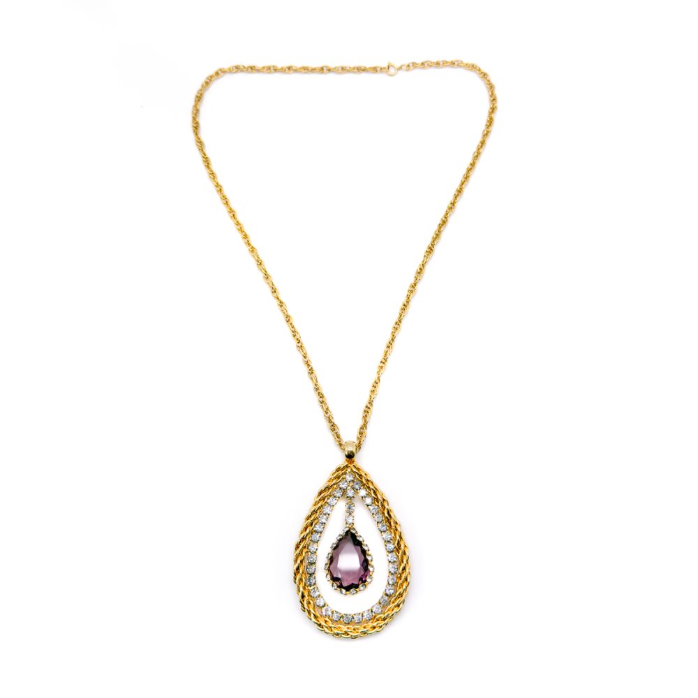 Vintage Hobé Amethyst Eye Necklace