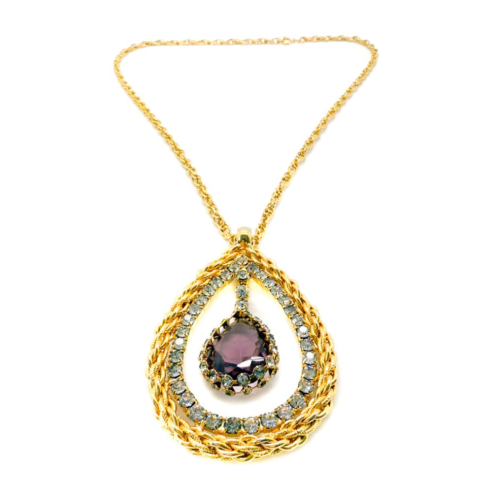 Vintage Hobé Amethyst Eye Necklace