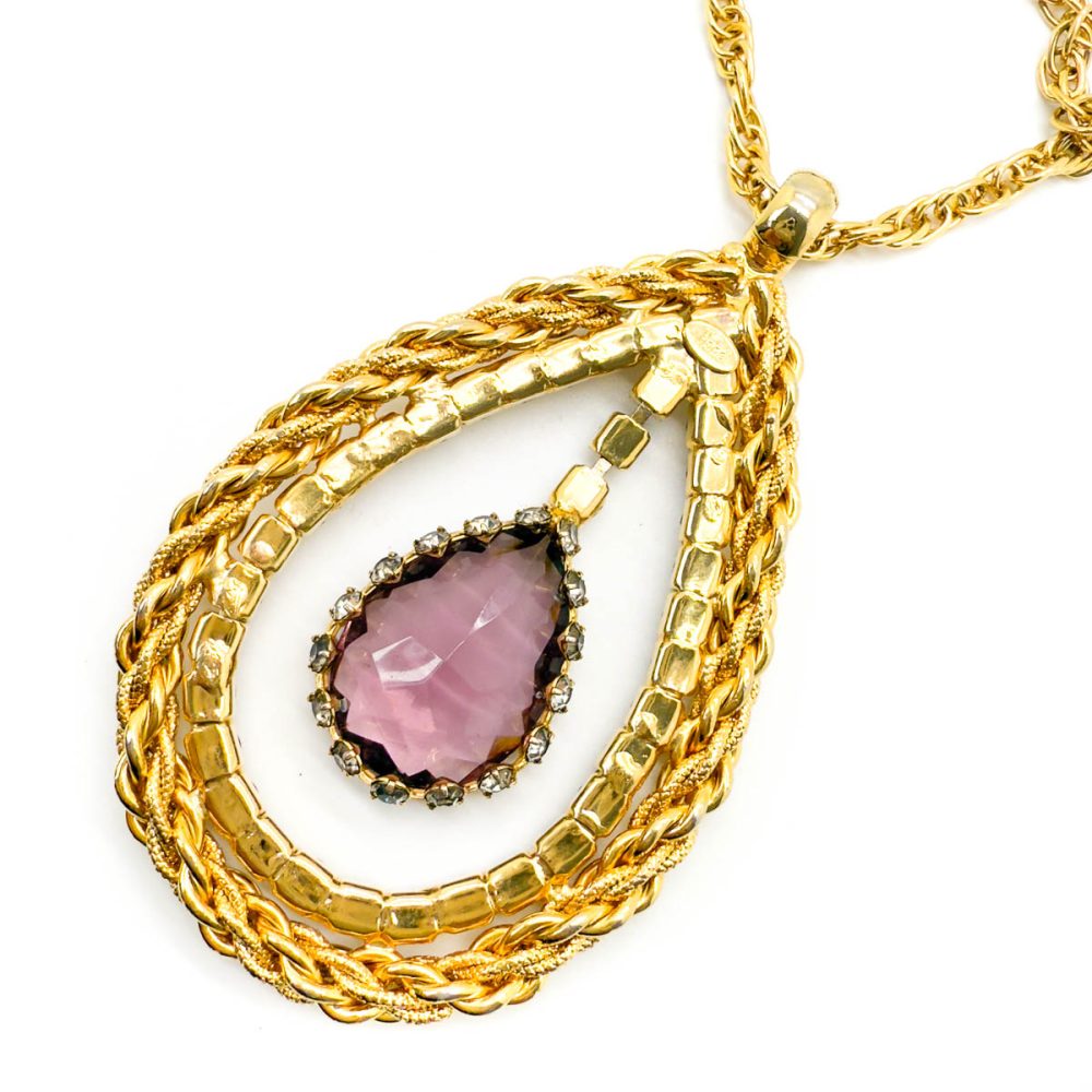 Vintage Hobé Amethyst Eye Necklace