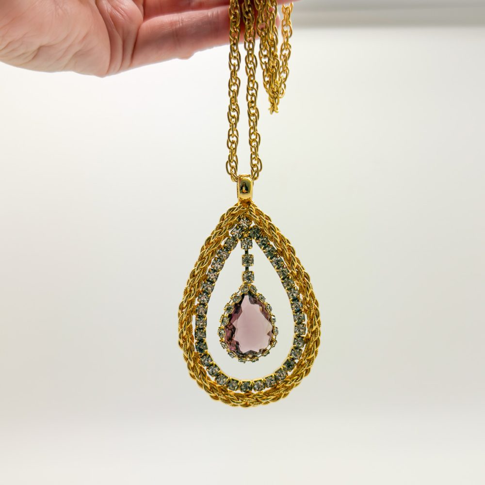 Vintage Hobé Amethyst Eye Necklace