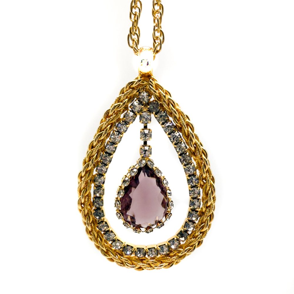 Vintage Hobé Amethyst Eye Necklace