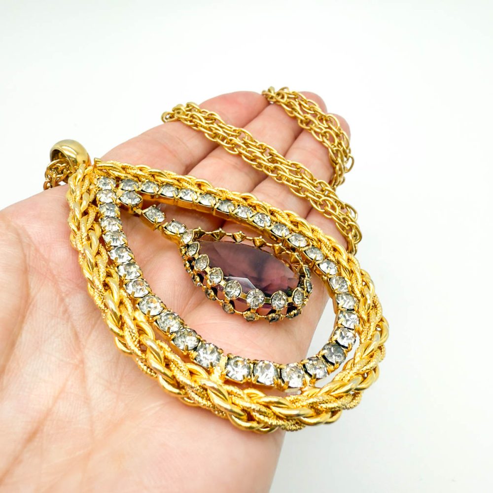 Vintage Hobé Amethyst Eye Necklace