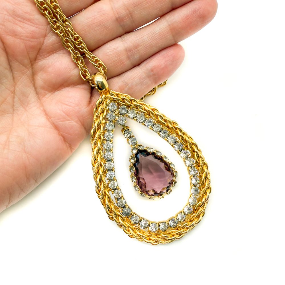 Vintage Hobé Amethyst Eye Necklace