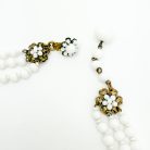 Jennifer Gibson Jewellery Vintage Miriam Haskell Milk Glass Corsage Necklace 2101 (6) Vintage Miriam Haskell White Flower Necklace