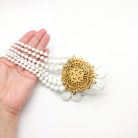 Jennifer Gibson Jewellery Vintage Miriam Haskell Milk Glass Corsage Necklace 2101 (8) Vintage Miriam Haskell White Flower Necklace