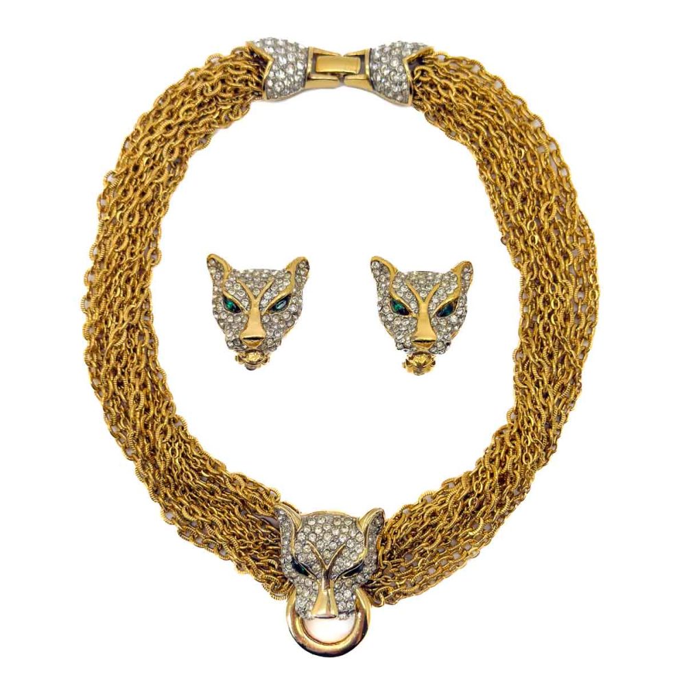 Vintage Big Cat Chain Collar