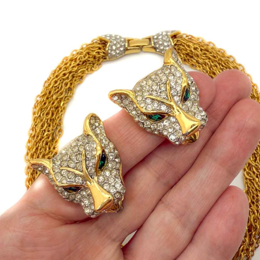 Vintage Big Cat Chain Collar