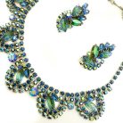 Jennifer Gibson Jewellery 2127 (3) Vintage Carved Leaf Crystal Necklace