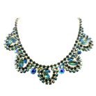 Jennifer Gibson Jewellery 2127 (8) Vintage Carved Leaf Crystal Necklace