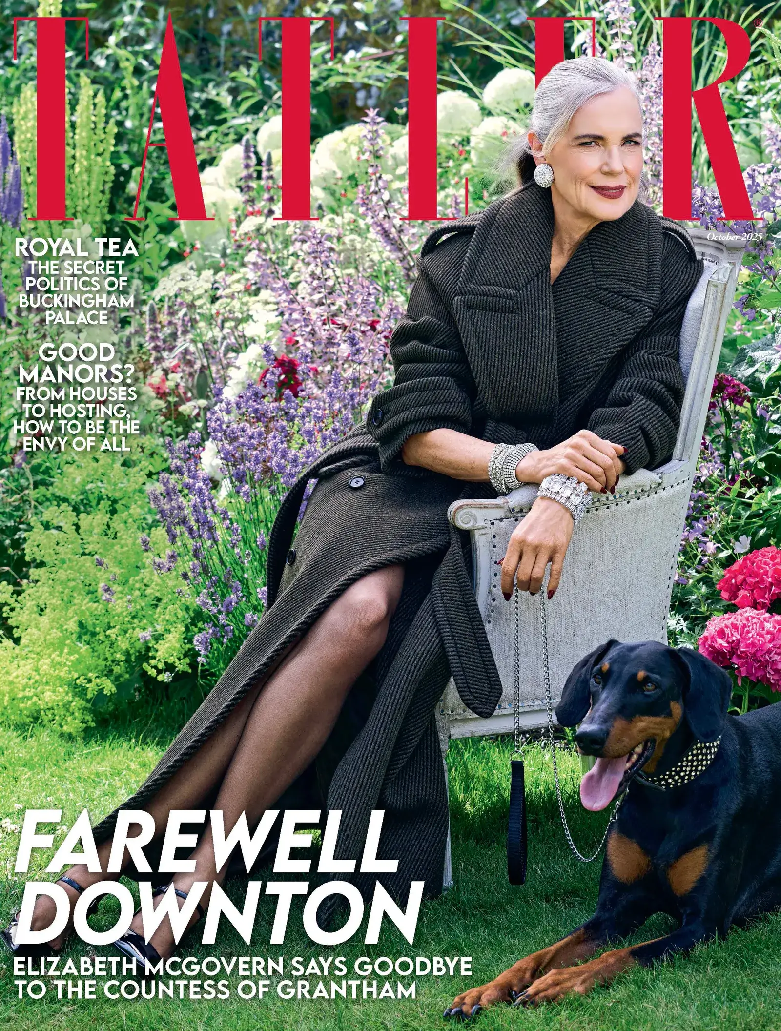 Tatler - Elizabeth McGovern wears JGJ October Issue 2025