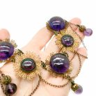 Jennifer Gibson Jewellery Amethyst Poured Glass Filigree Necklace 2132 (2) Vintage Amethyst Poured Glass Necklace