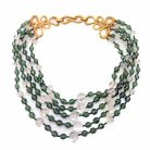 Jennifer Gibson Jewellery Boucher Emerald Glass Collar 2130 (1) Vintage Boucher Glass Necklace