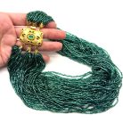 Vintage Emerald Glass Torsade Necklace