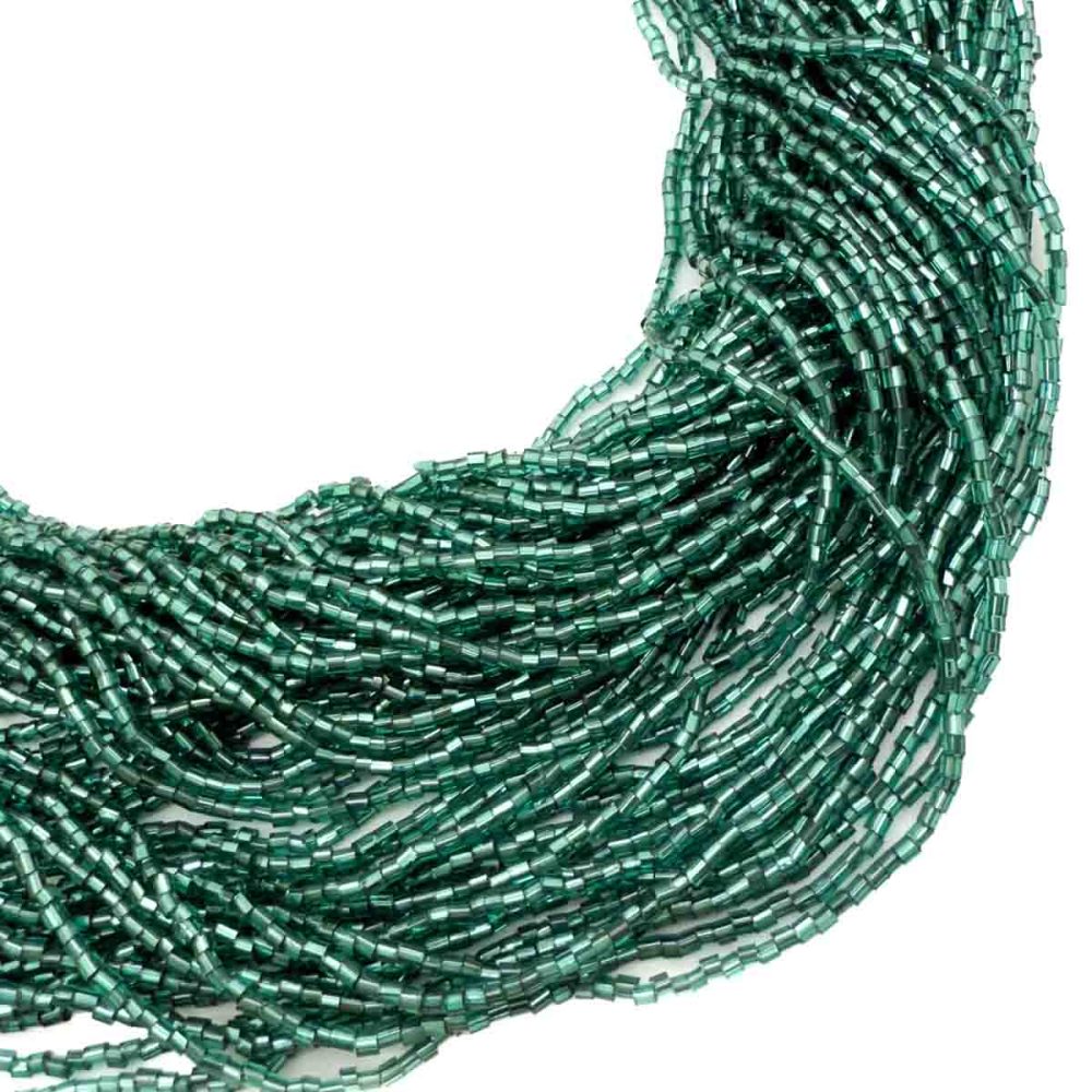 Vintage Emerald Glass Torsade Necklace