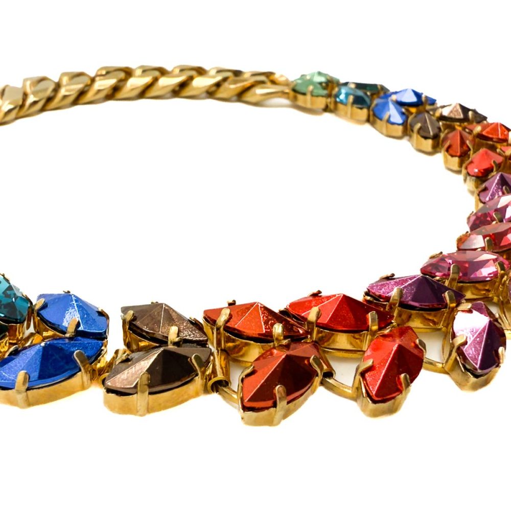 Vintage Iosselliani Marquise Crystal Necklace