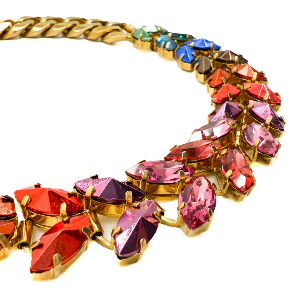 Vintage Iosselliani Marquise Crystal Necklace