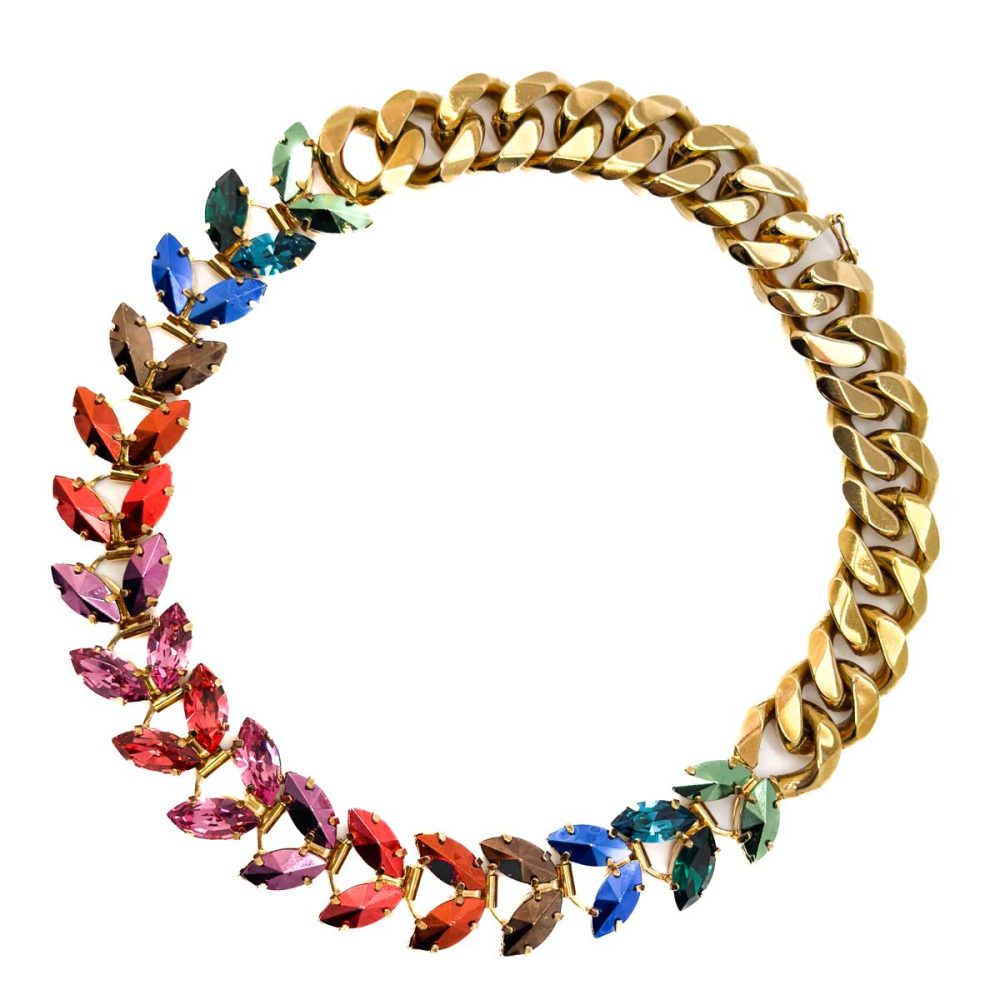 Vintage Iosselliani Marquise Crystal Necklace