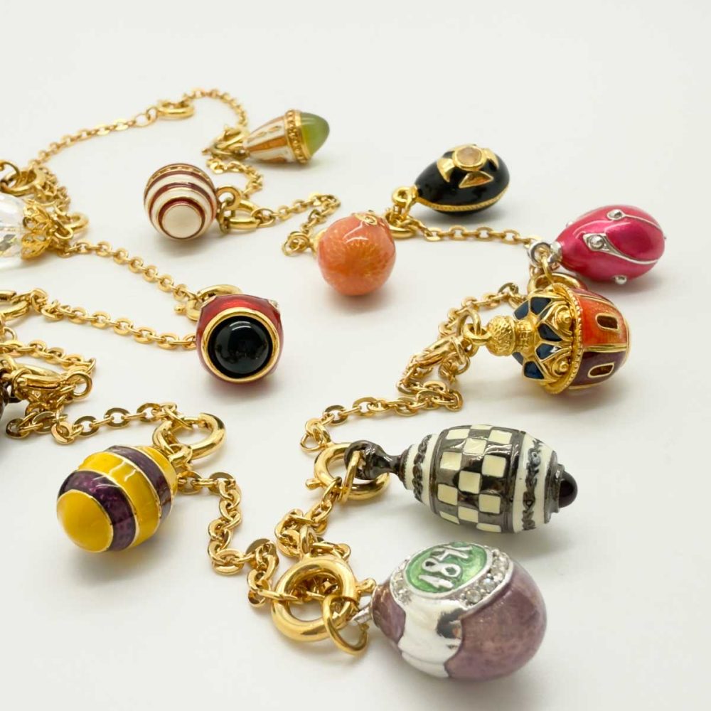 Vintage Jewelled Egg Charm Necklace