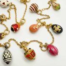 Jennifer Gibson Jewellery Miniature Jewelled Egg Charm Necklace 2133 (9) Vintage Jewelled Egg Charm Necklace