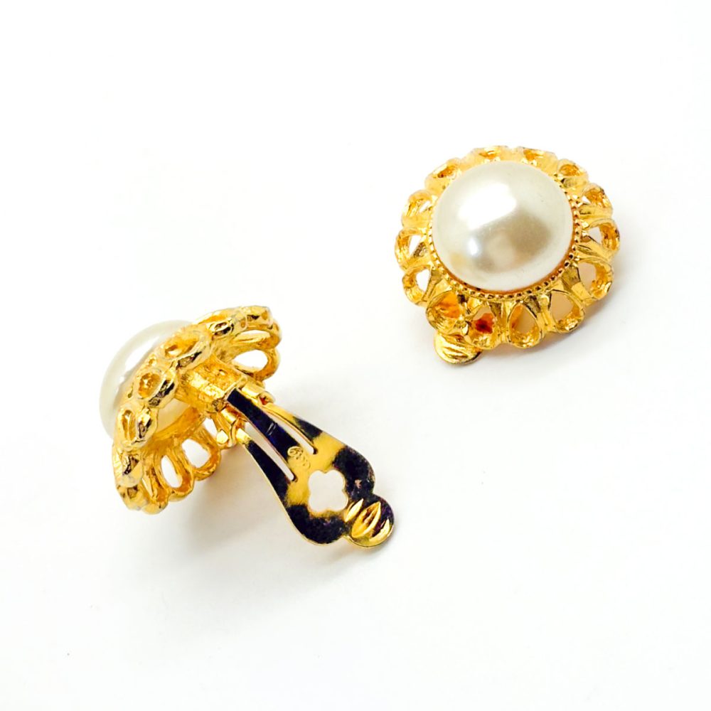 Vintage David Grau Galleried Pearl Earrings