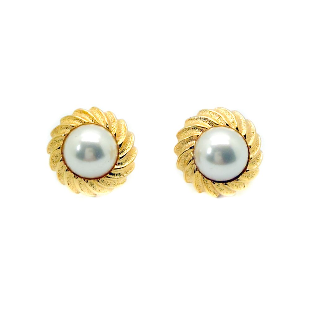 Vintage Napier Pearl Wave Earrings