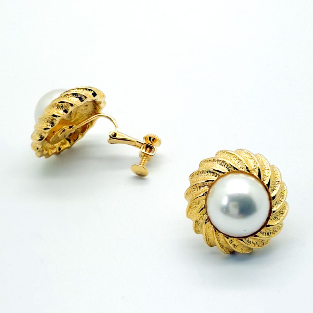 Vintage Napier Pearl Wave Earrings