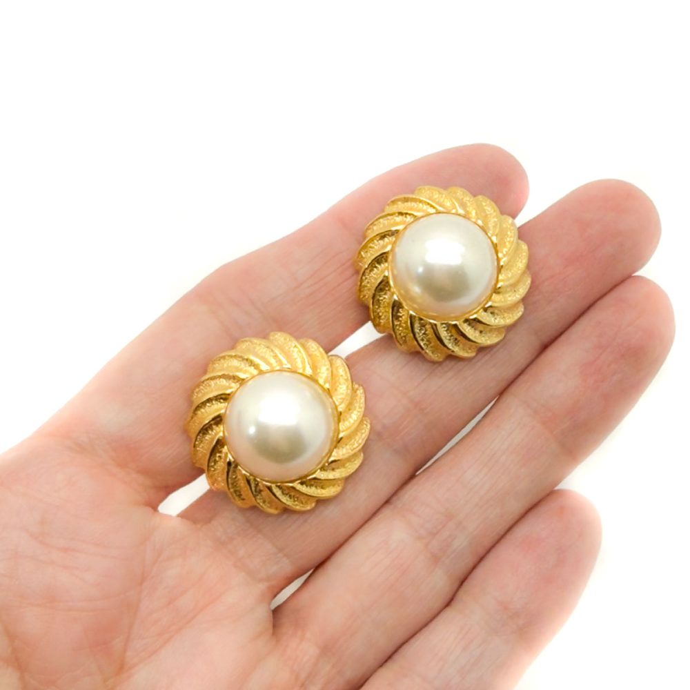 Vintage Napier Pearl Wave Earrings