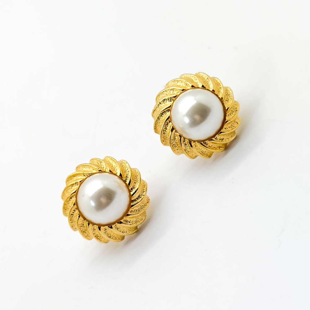 Vintage Napier Pearl Wave Earrings
