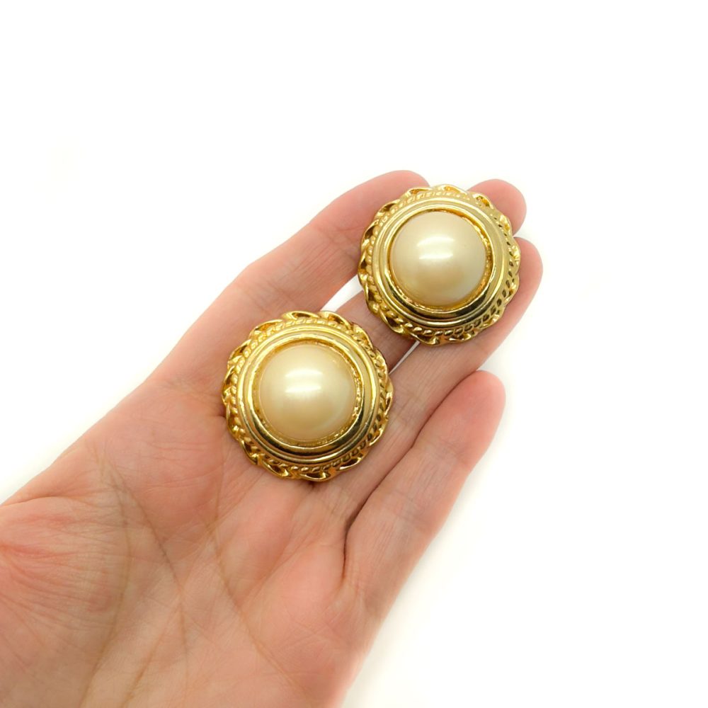 Vintage Statement Pearl Galleried Earrings