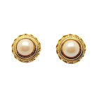 Jennifer Gibson Jewellery Vintage Pearl Statement Earrings 2168 (6) Vintage Statement Pearl Galleried Earrings
