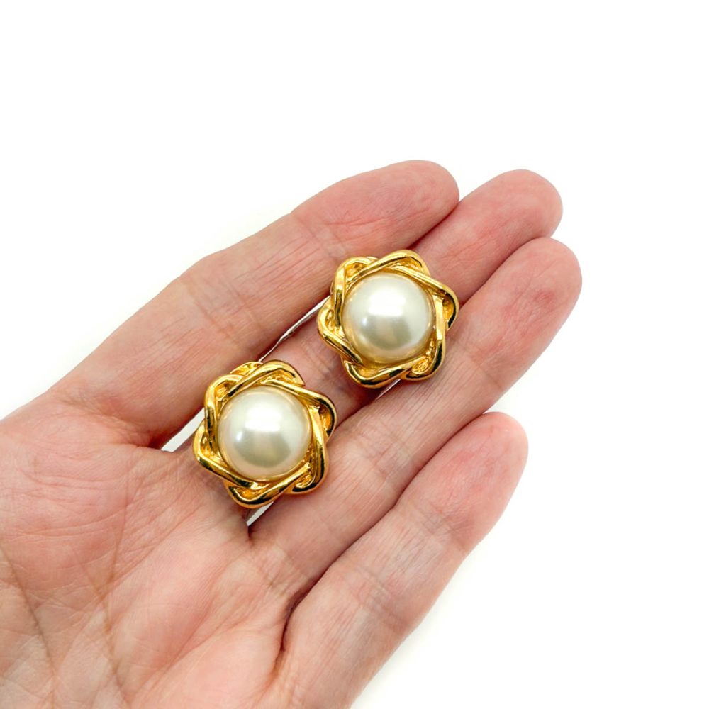 Vintage Pearl Twist Earrings