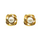 Jennifer Gibson Jewellery Vintage Ribbon Pearl Earrings 2166 (1) Vintage Pearl Ribbon Earrings