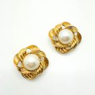 Jennifer Gibson Jewellery Vintage Ribbon Pearl Earrings 2166 (2) Vintage Pearl Ribbon Earrings
