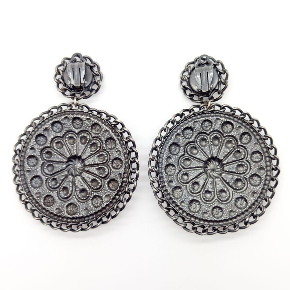 Vintage Statement Jewelled Shield Earrings